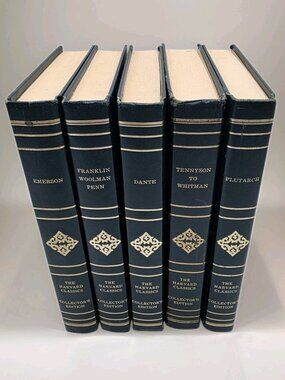 The Harvard Classics Collector's Edit Hardcover Books Dk Green Lot Of 5 Vtg 1980